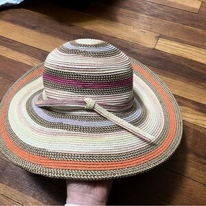 Scala Multicolor Striped Sun Hat